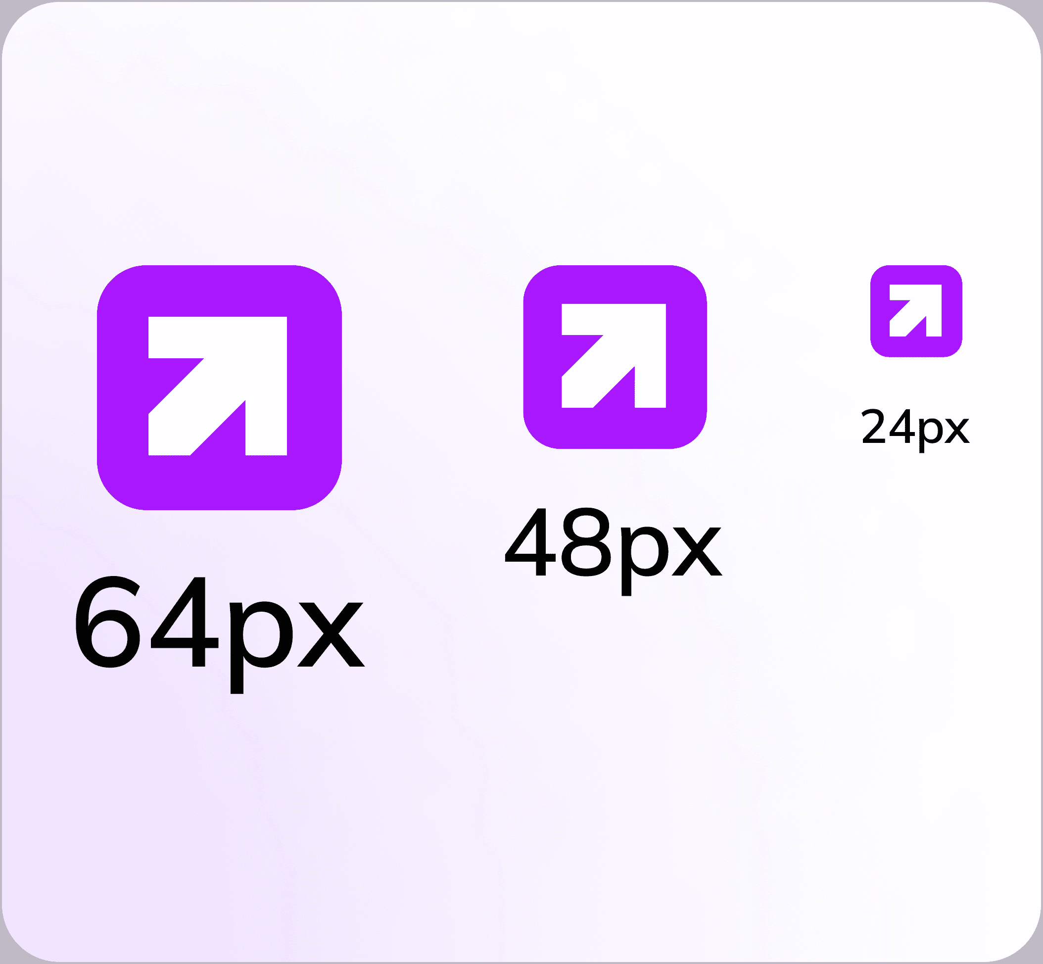 Elevate U app icon shown at 64, 48 and 24 pixels